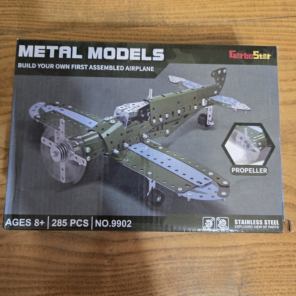 Metal Model Airplane Kit - Green and Silver